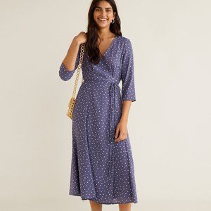 ✨Mango Julie Dress white/purple polka dots ✨